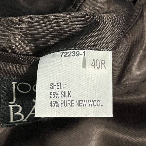 Jos A Bank Mens 40R Plaid Blazer Jacket 55% Silk‎ 45% Wool Brown - Picture 6 of 8